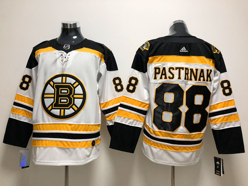 Men's Boston Bruins David Pastrnak #88 White Jersey